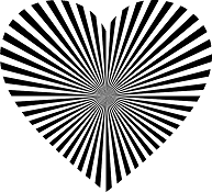 starburst heart bw